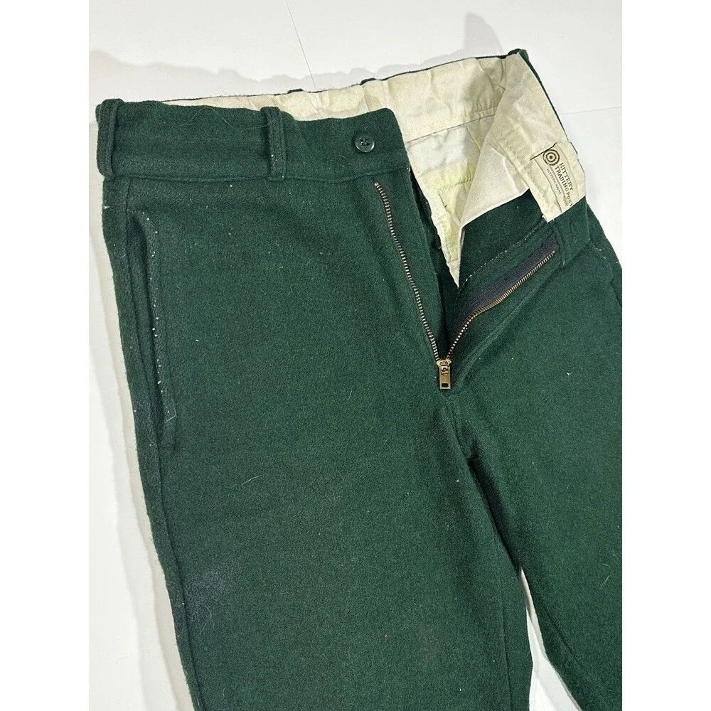 Vintage 60s 70s Kittery Trading Post Heavy Wool Hunting Pants Forest Green 30x36